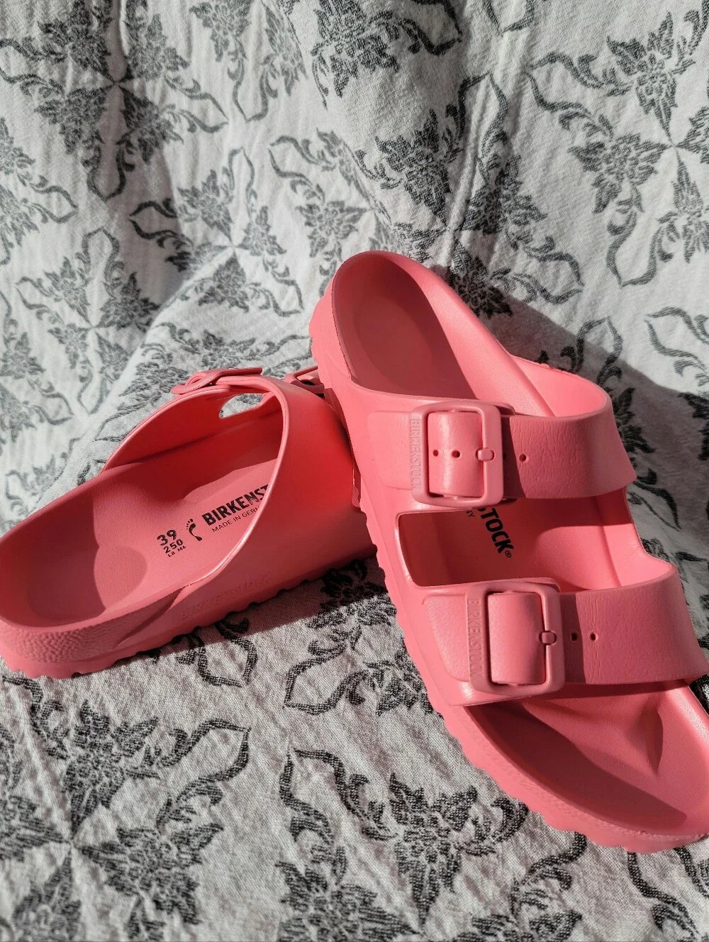 Birkenstock Women's Pink EVA Two-Strap Slide Sandals (size 39)
